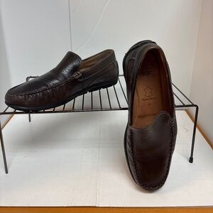 Men’s Ecco Brown Classic Leather Moc Flat Loafer Sz 41 ( 8-8.5)